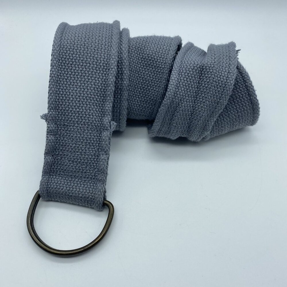 Unbranded Gray D-Ring Belt Men's Size End to End 44" Cotton Tagged 36